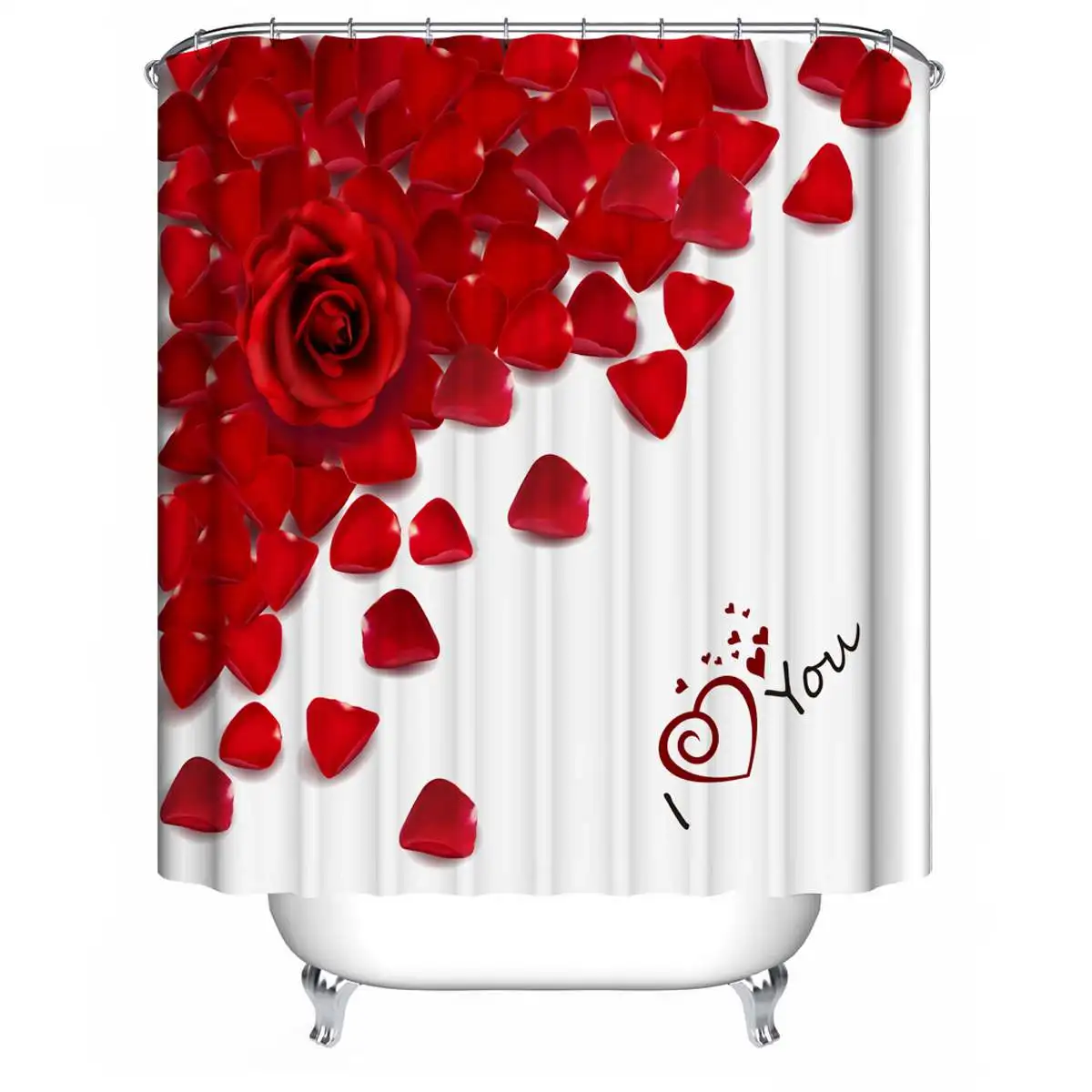 Подарок на день Святого Валентина нескользящий коврик с лепестками розы для