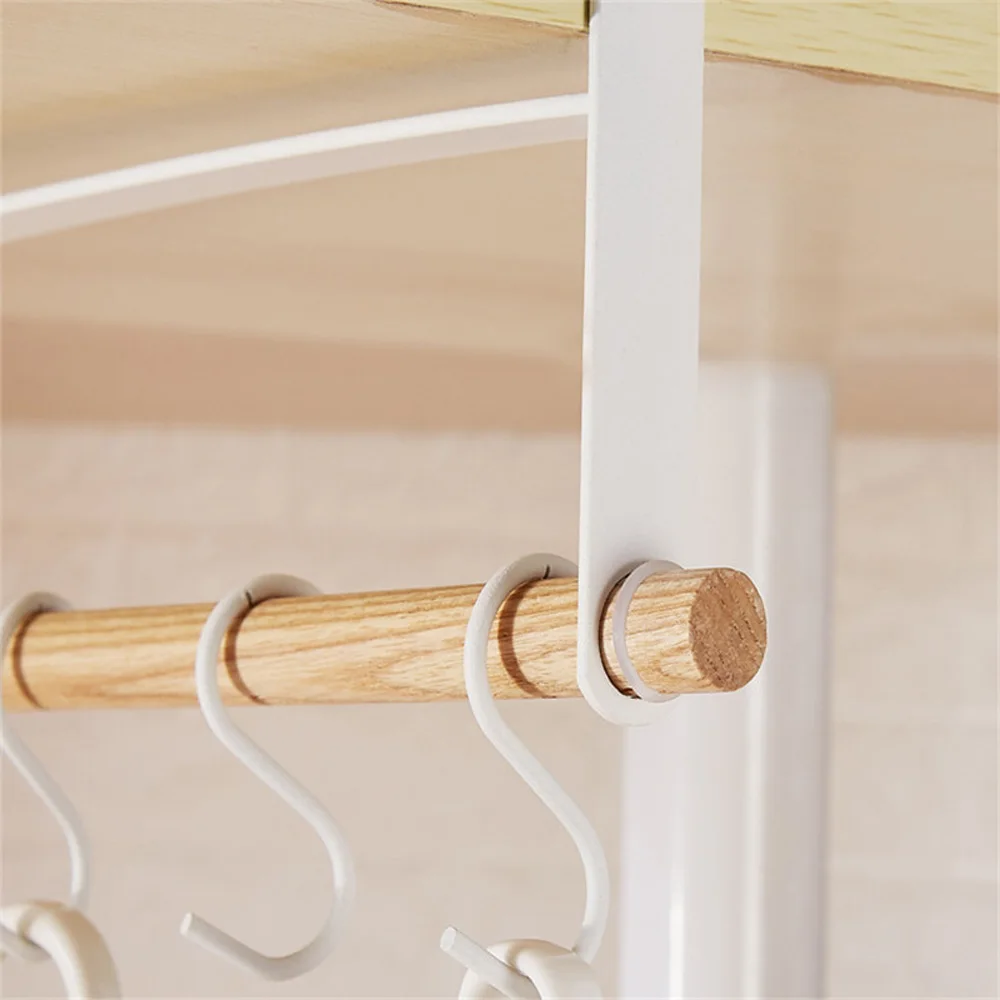 

Kitchen Storage Rack Under Cabinet Hook Cup Holder Towel Storage Punch-free Hanging Rack Kitchen Accessories