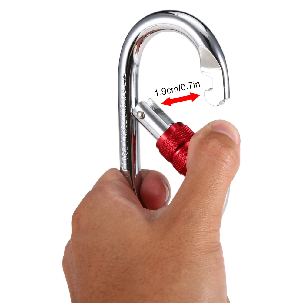 

1 Pair 25KN Screw Locking Gate Carabiner Aluminum Alloy Carabiner Climbing Accessories Camping Equipment Explore Tool