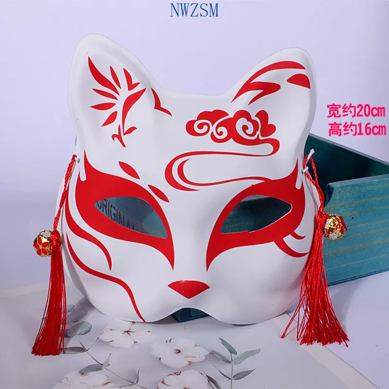 Маска аниме рассекающий демонов лиса Расписанная вручную полумаска для лица в