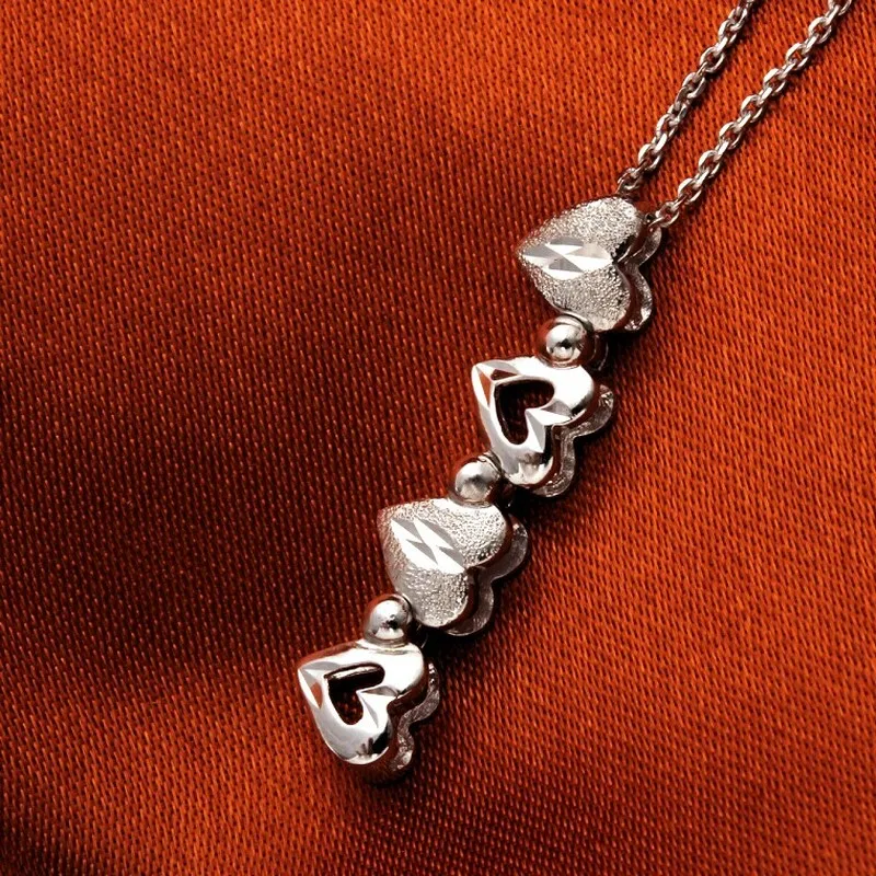 

Lucky Platinum PT950 White Real Solid Gold 4-Leaf Clover Pendant Charm Necklace for Women Female Girl Fine Office Jewelry Gift