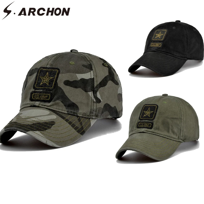 Мужская/Женская камуфляжная бейсболка S.ARCHON тактическая кепка из 100% хлопка с