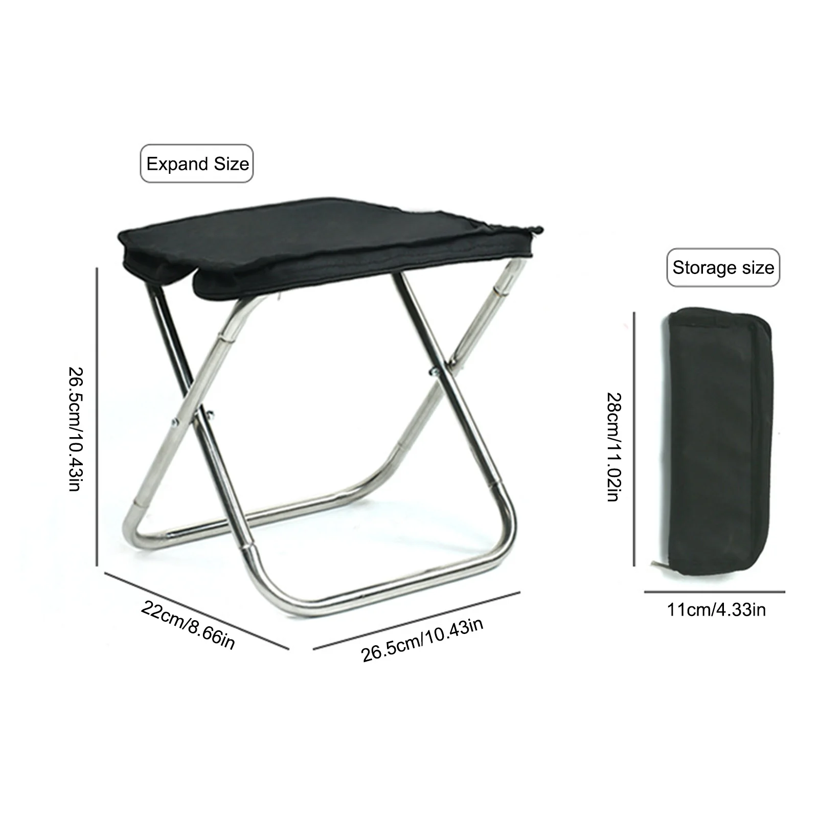 Стул складной из нержавеющей стали для кемпинга 2 цвета | Спорт и развлечения