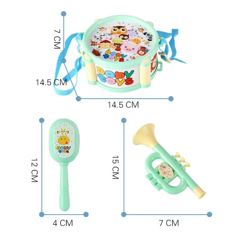 6 шт. Веселые барабанные песочные молотки трубы Музыкальные Игрушки для