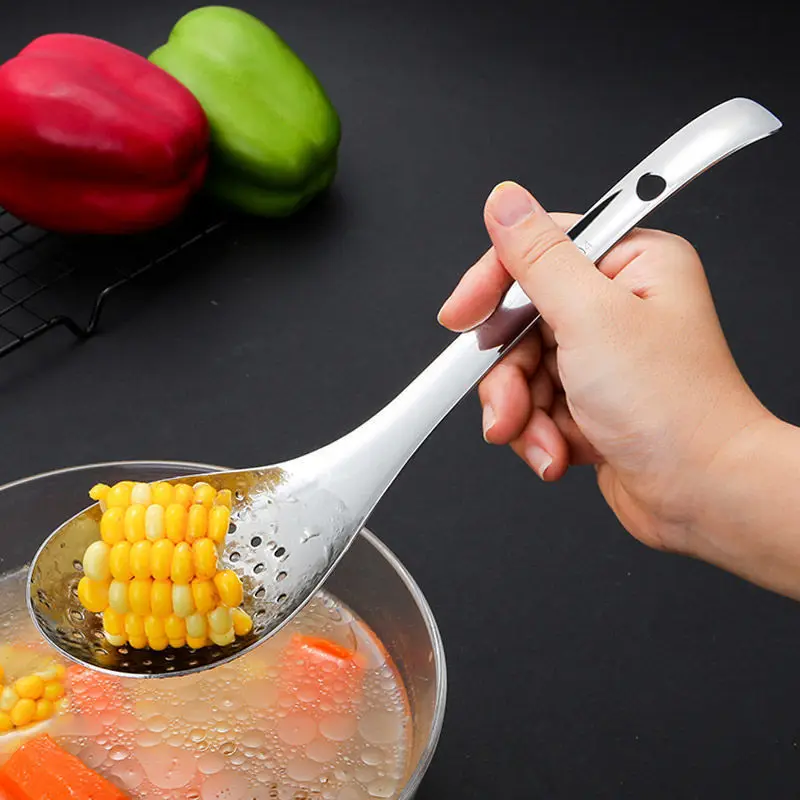 

304 Thickened Stainless Steel Pepper Spoon Household Kitchen Hot Pot Spoons Drain Frying Basket Spoon