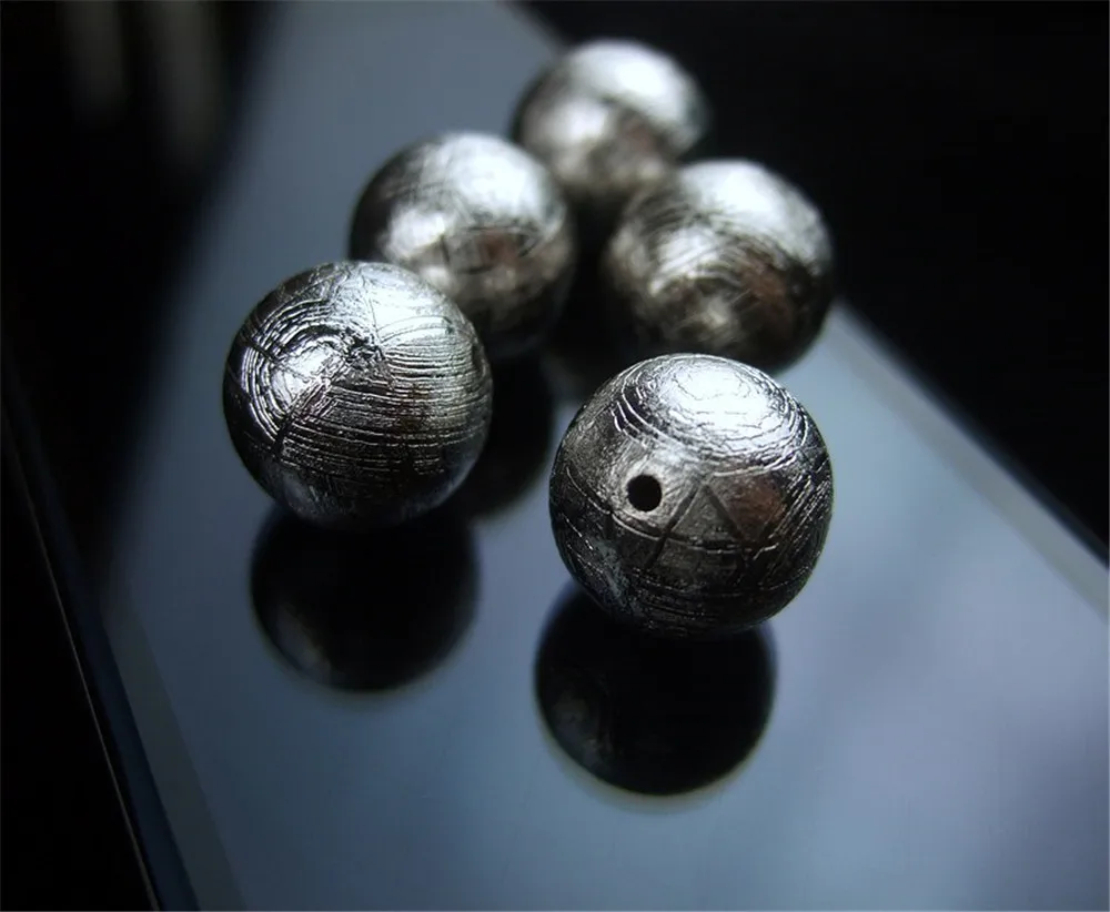 Натуральные железная метеорит Gibeon Moldavite серебряные круглые бусины россыпью для