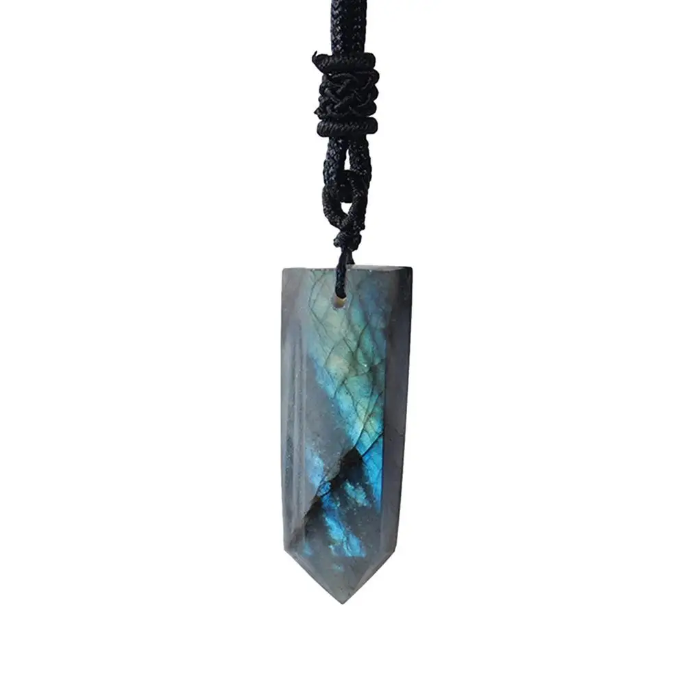 

Labradorite Pendant Hexagonal Prism Pendants Column Rough Stone Pendant Necklaces Handmade Necklace Making Perfect For Heali