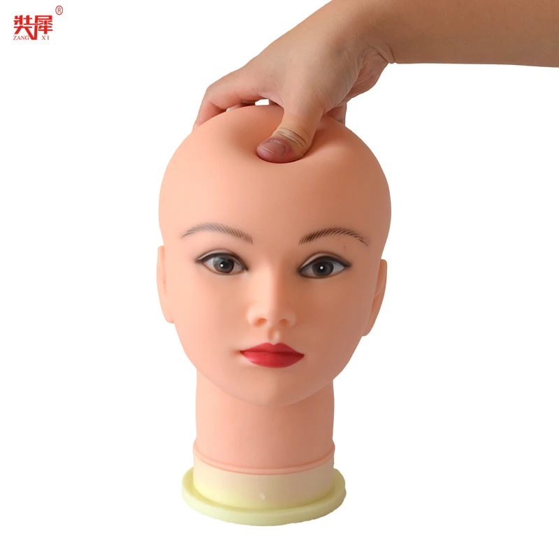 Very Soft Bald Head Wig Stand For Hat Glass Wig Display Wig Making Hairstyle Training Massage Mannequin Head Wig Head Stand
