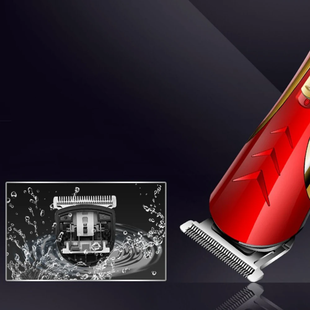 

KM-1409 Carbon Steel Head Hair Trimmer EU Plug Rechargeable Electric Razor Men Beard Shaver Electric Hair Clipper