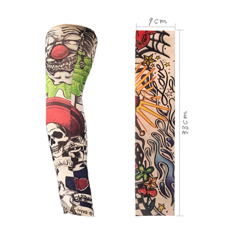 6 типов нейлоновых 3D татуировок напечатанные рукава для защиты от солнца на