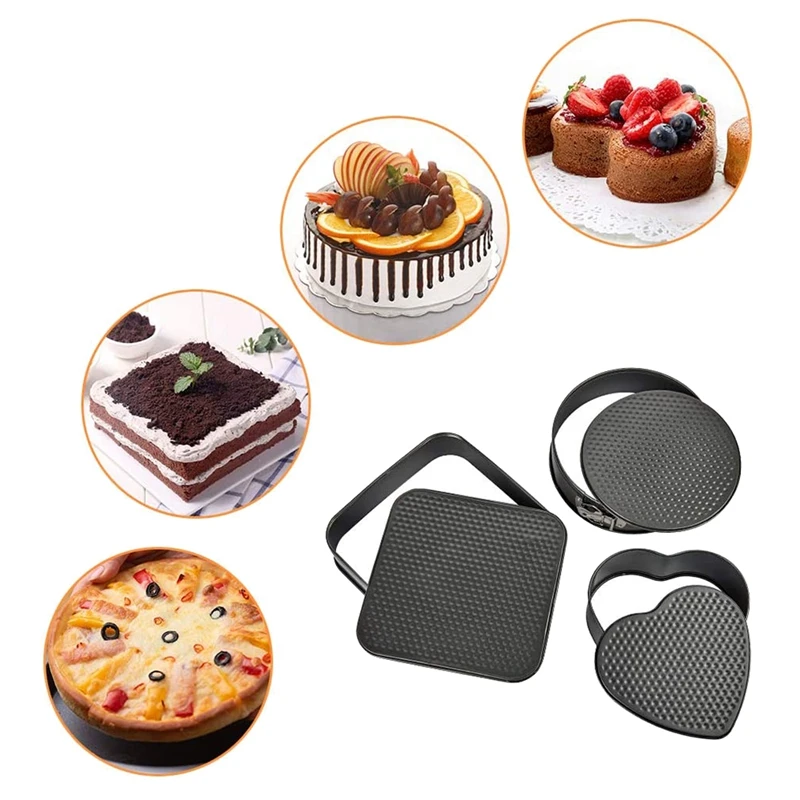 Сковорода Springform 3 шт./компл. сковорода в форме сердца круглая и квадратная съемная