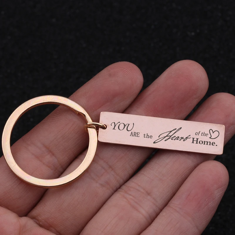 Ручная штамповка вы сердце дома брелок из нержавеющей стали для мужа подарок