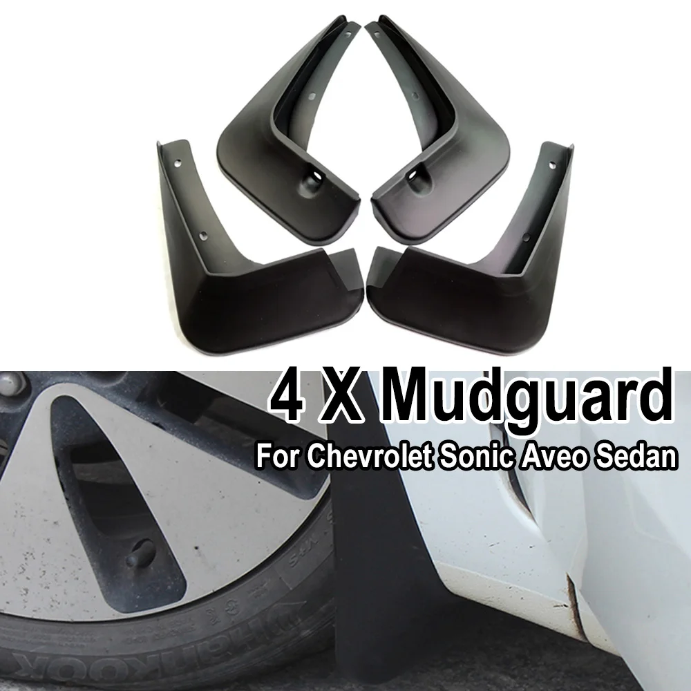 4x Car Mudflaps Splash Guards Front Rear Mudguards Fender Fit For Chevrolet Sonic Aveo Sedan 2011 2012 2013 2014 Saloon | Автомобили и
