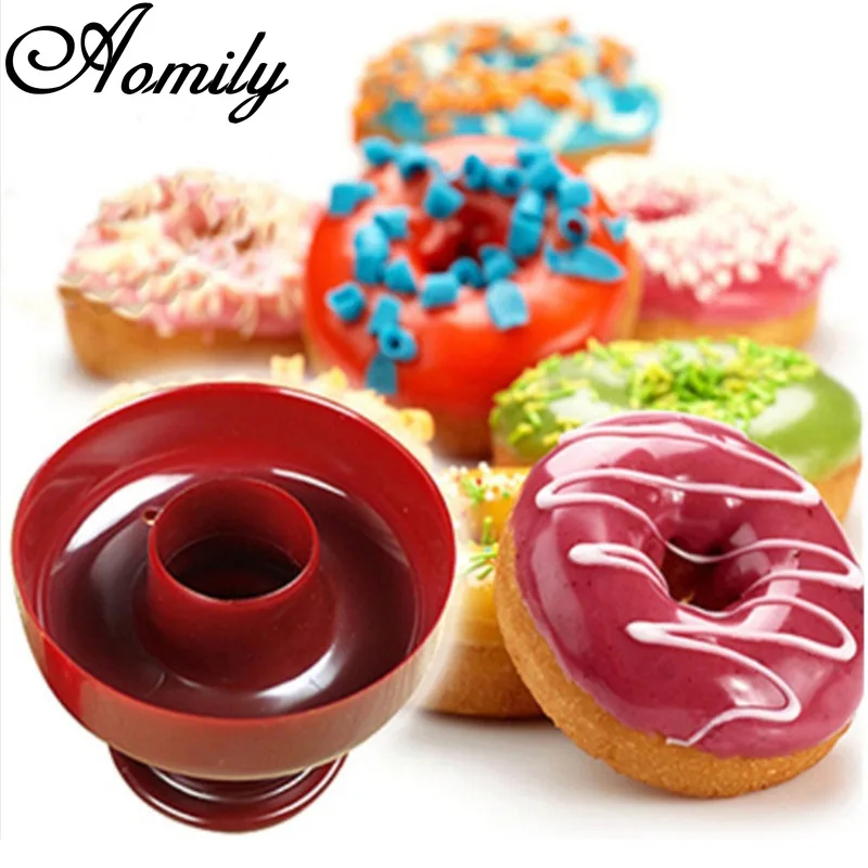 Aomily 1Pcs DIY Baking Tool Donuts Maker Mold Food Grade Plastic Doughnuts Cutter Fondant Cake Bread Desserts Bakery Mould | Дом и сад
