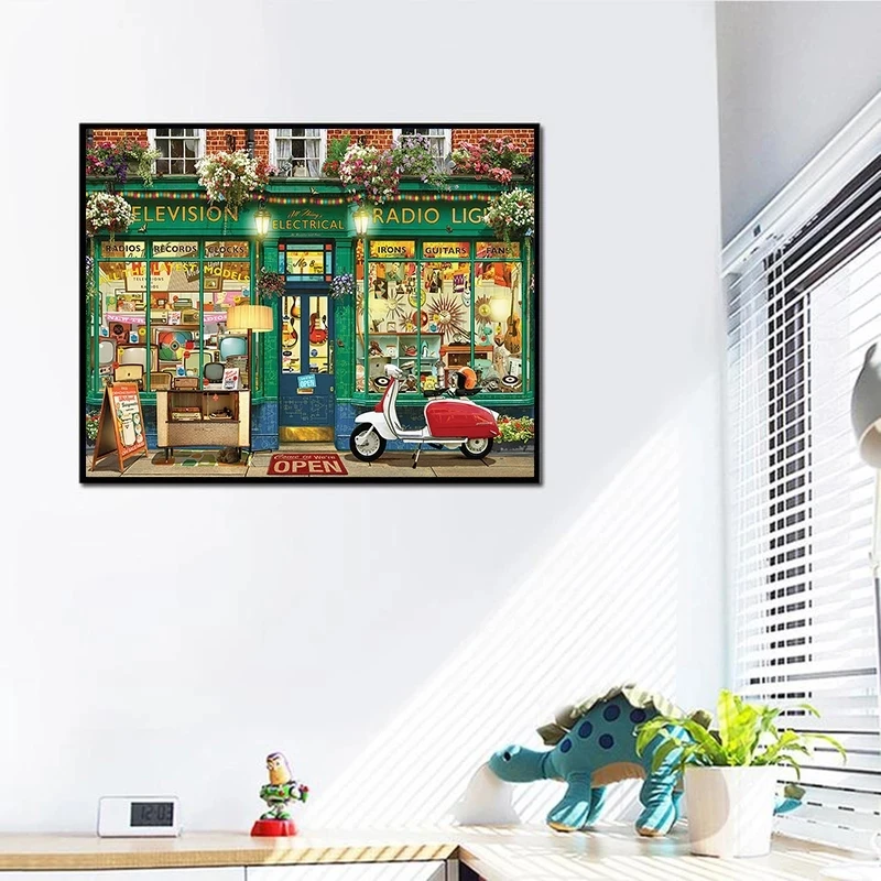 

5D Diamond Painting Full Circle Diamond Embroidery Grocery Convenience Store Rhinestone Mosaic Handmade Home Decor Cross Stitch