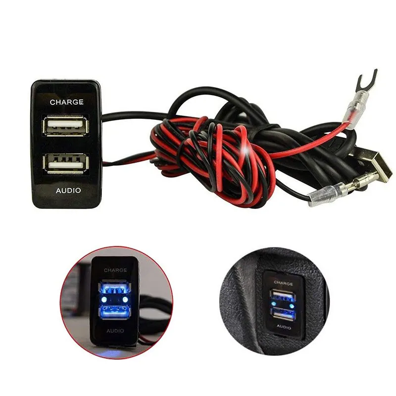 Автомобильное зарядное устройство с двумя USB-портами 2 1 А автомобильный адаптер