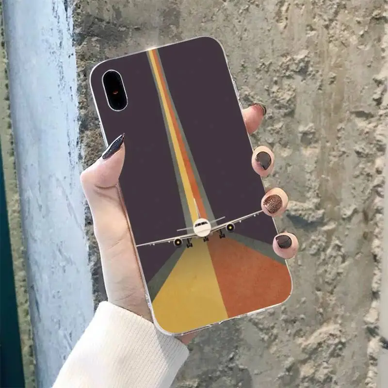 

TOPLBPCS aircraft Airplane fly travel in the Sky Shell Phone Case for iPhone 8 7 6 6S Plus X 5S SE 2020 XR 11 12 pro XS MAX