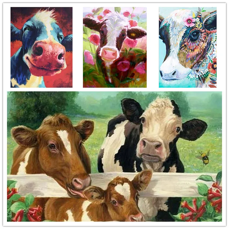 5D DIY Алмазная картина цветная Корова детские игрушки подарки полная квадратная