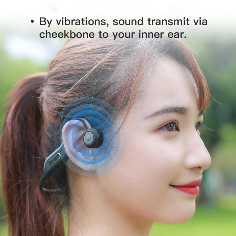 GGMM Bluetooth 5.0 Headphones Latest Bone Conduction Wireless Headset Built-in 8G Memory Card IPX67 HD Mic Sports Earphones New |