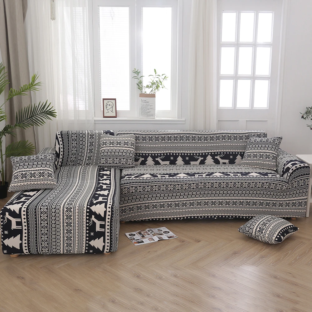 Растягивающиеся чехлы для диванов секционные эластичные гостиной в форме L