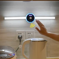 led motionhand scan sensor night light stepless dimming usb charging timing clock cabinet kitchen bathroom mirror lamp lighting