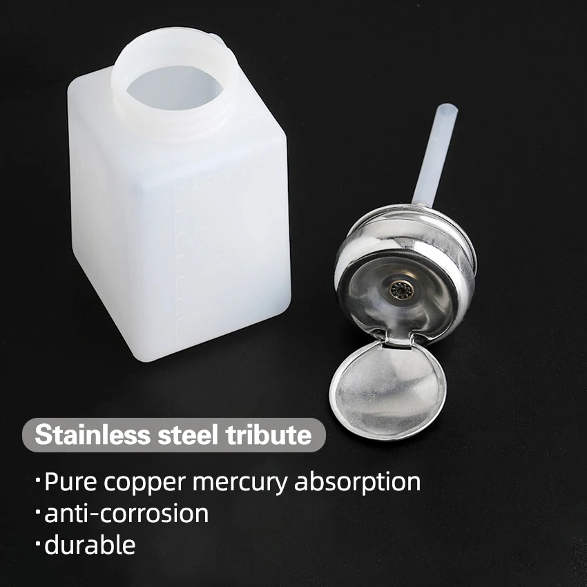 Clean Remover Alcohol Liquid Containers Bottle With Stainless Steel Leak Proof Pump Cap Plastic Empty 200ML 5 Pcs | Мобильные