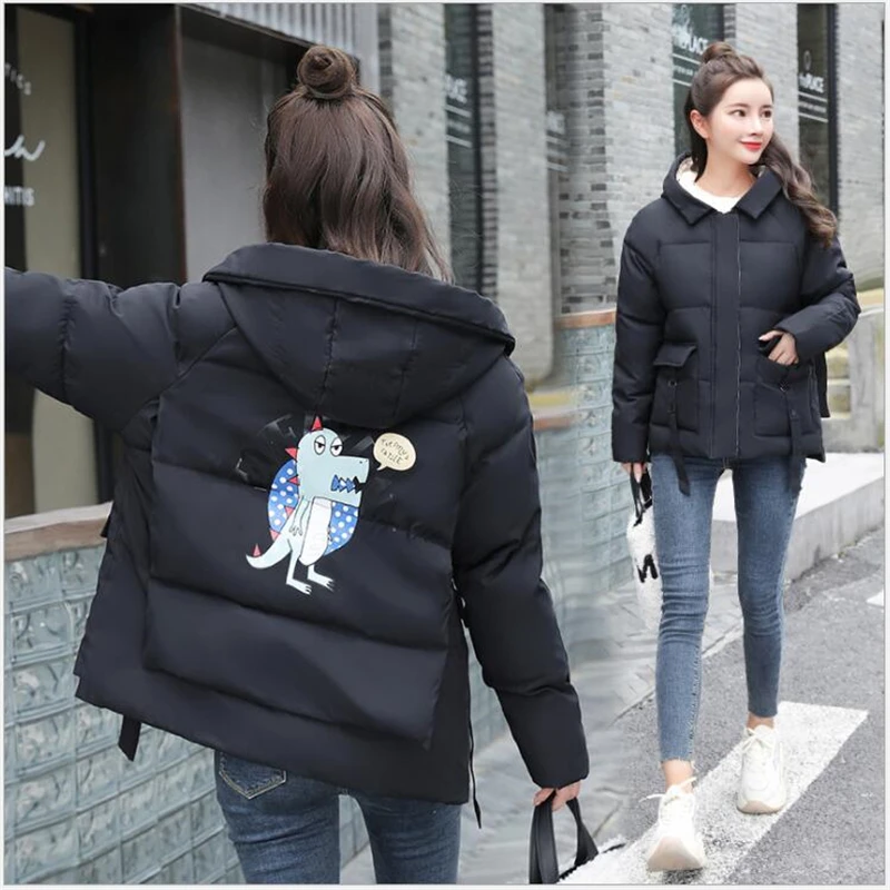 

Korean Style Winter Jacket For Women Parka 2020 Hooded Plus Size winter coats Loose Thick student Outwear Female Cold Coat R800