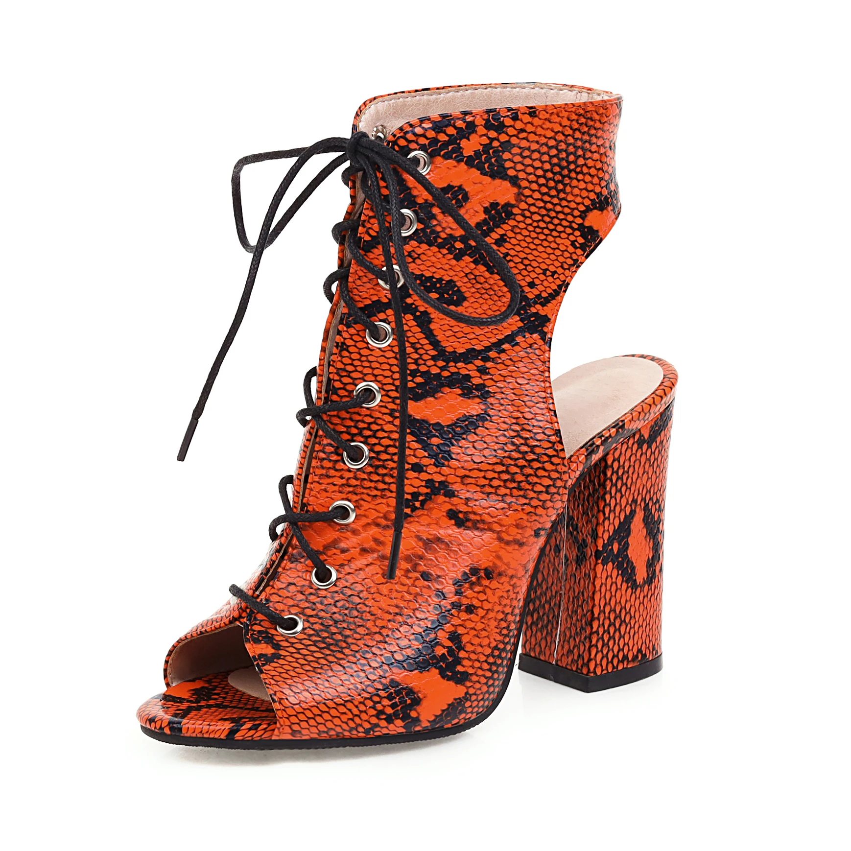 Женские сандалии-гладиаторы со змеиным принтом леопардовая обувь на шнуровке