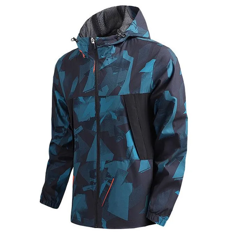 

New Men's Camouflage Hooded Jacket Men Fashion Casual Big Size Thin Sports Jackets Mens Spring Autumn Leisure Home Outwear