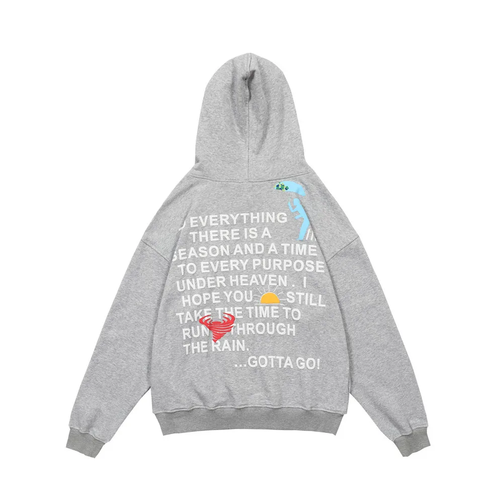 

SEVEYFAN Men's Hip Hop Letter Printed Sweatshirt Hoodie Autumn Loose Cotton Pullover Sweatshirt for Male