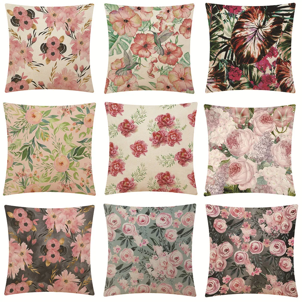 

Flower Series Pillowcase Home Deocr Cushion Cover for Living Room Sofa Office Car Decorative Throw Pillow Cover 45x45cm