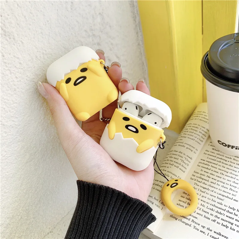 

Case for AirPods 2 Cute Silicone Bluetooth Earphone Case for Apple Airpods Cartoon Protective Cover Luxury 3D Frustrated Chick
