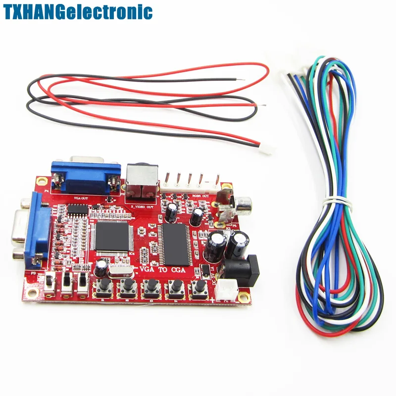 Прочный VGA для RGBS/CGA/AV/S видео конвертер доска аркадная игра мультикод +
