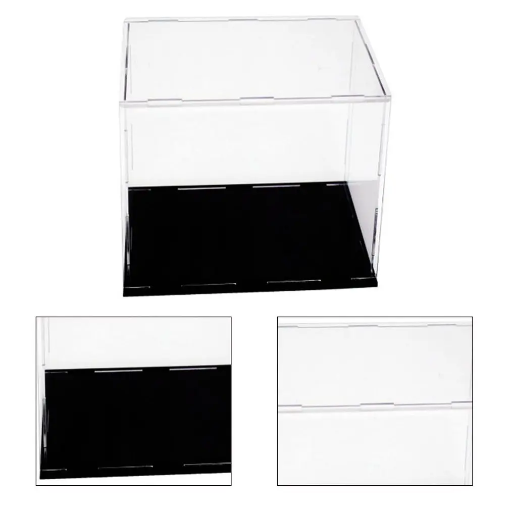 

Acrylic Display Case With Black Base Display Case For Collectibles Transparent Cube Acrylic Box For Action Figures Dolls