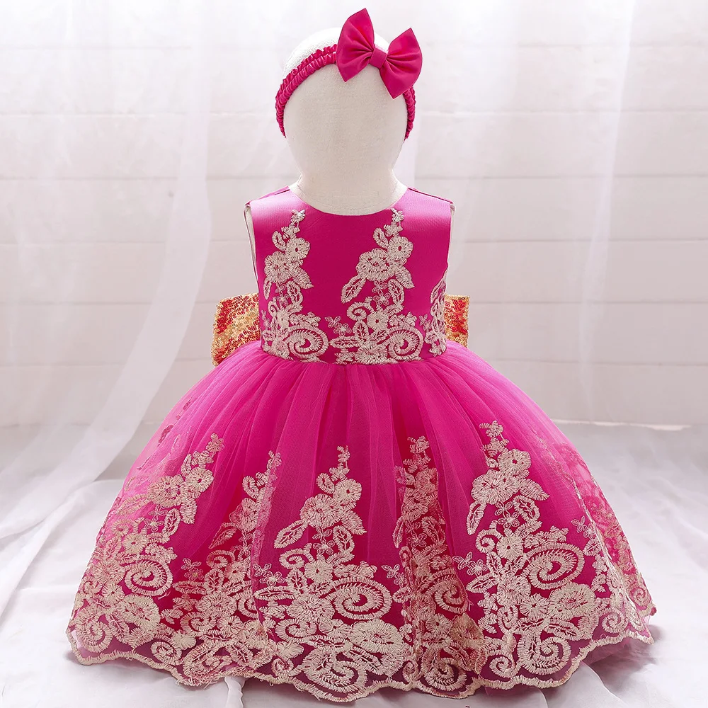

Mosengkw 2021 Fashion Children Embroidery Baby Girl Dress Birthday Luxury Design Princess Dress with Bow Hairband