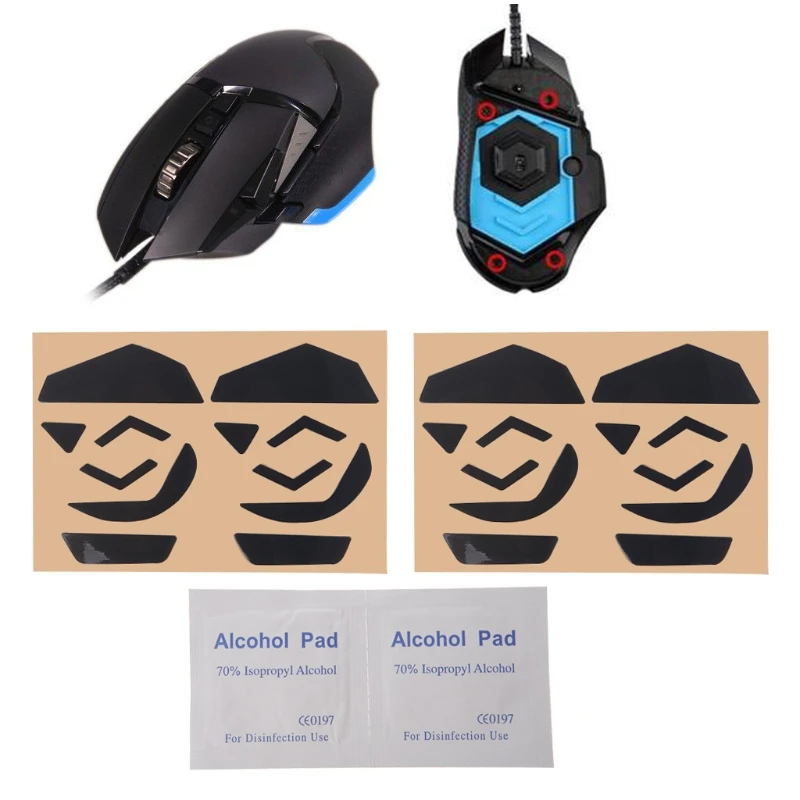 

4 sets 0.6mm Mouse Skates Mouse Stickers Pad for logitech G502 Mouse