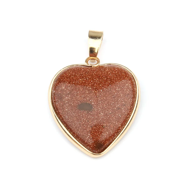 

2Pcs/Pack Natural Stone Semi-precious Pendants Heart Shape 7 Colors Handmade DIY Necklace Jewelry Accessories 35x24x7mm