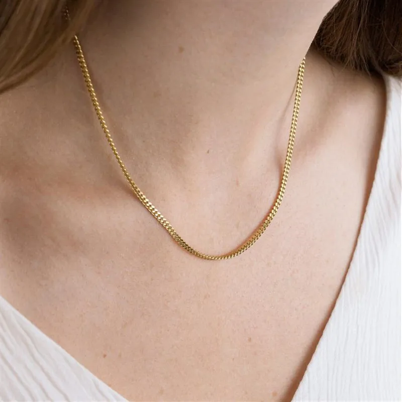 

Bold Curb Chain Necklace - Layering Necklace -Custom Name Necklace with Bold Curb Chain - Custom Name Necklace