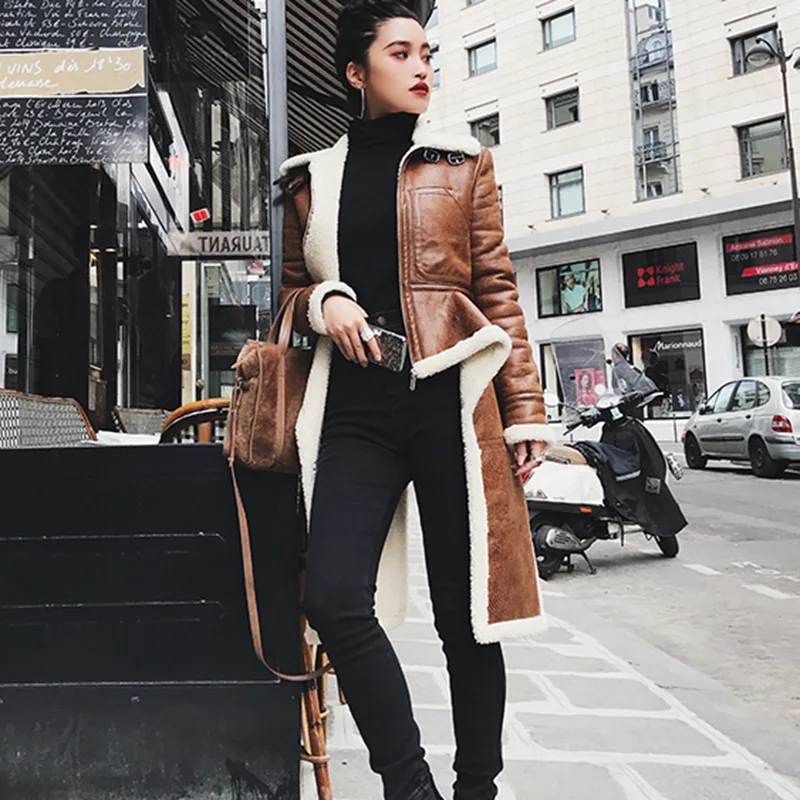 

2020 European and American Fashion Fur One iIrregular Thickening Stand-up Collar Lamb Fur Jacket Winter Ladies Irregular Top