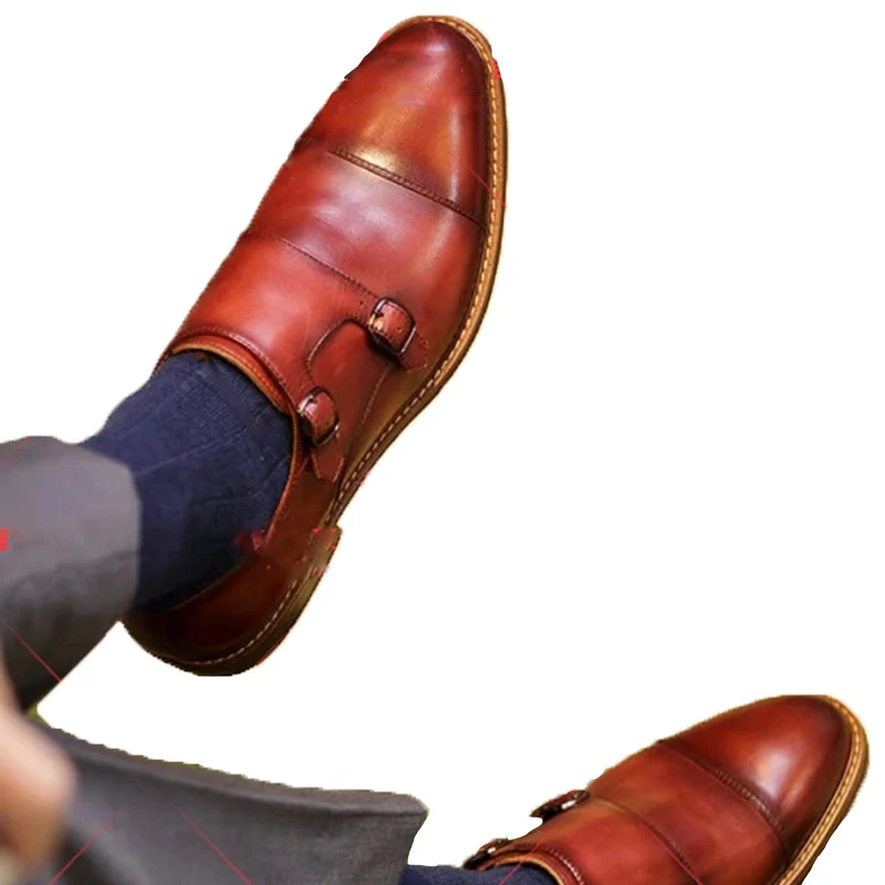 

European And American Men's Business Casual Single Shoes Sleeve Breathable Flat Heels Men's Shoes Large Spring And Autumn Men's