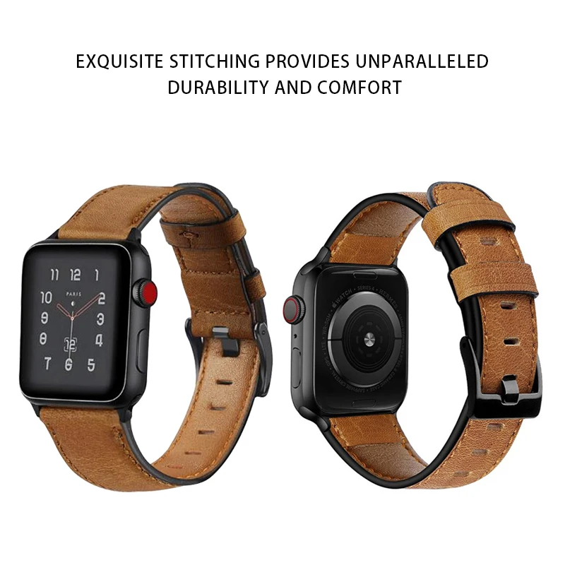 

For apple Watch Band 44 mm40mmSeries 65 4 Retro Cow Leather Luxury Strap Adjustment 3 2Bracelet 42/38mm Genuine Wristbands