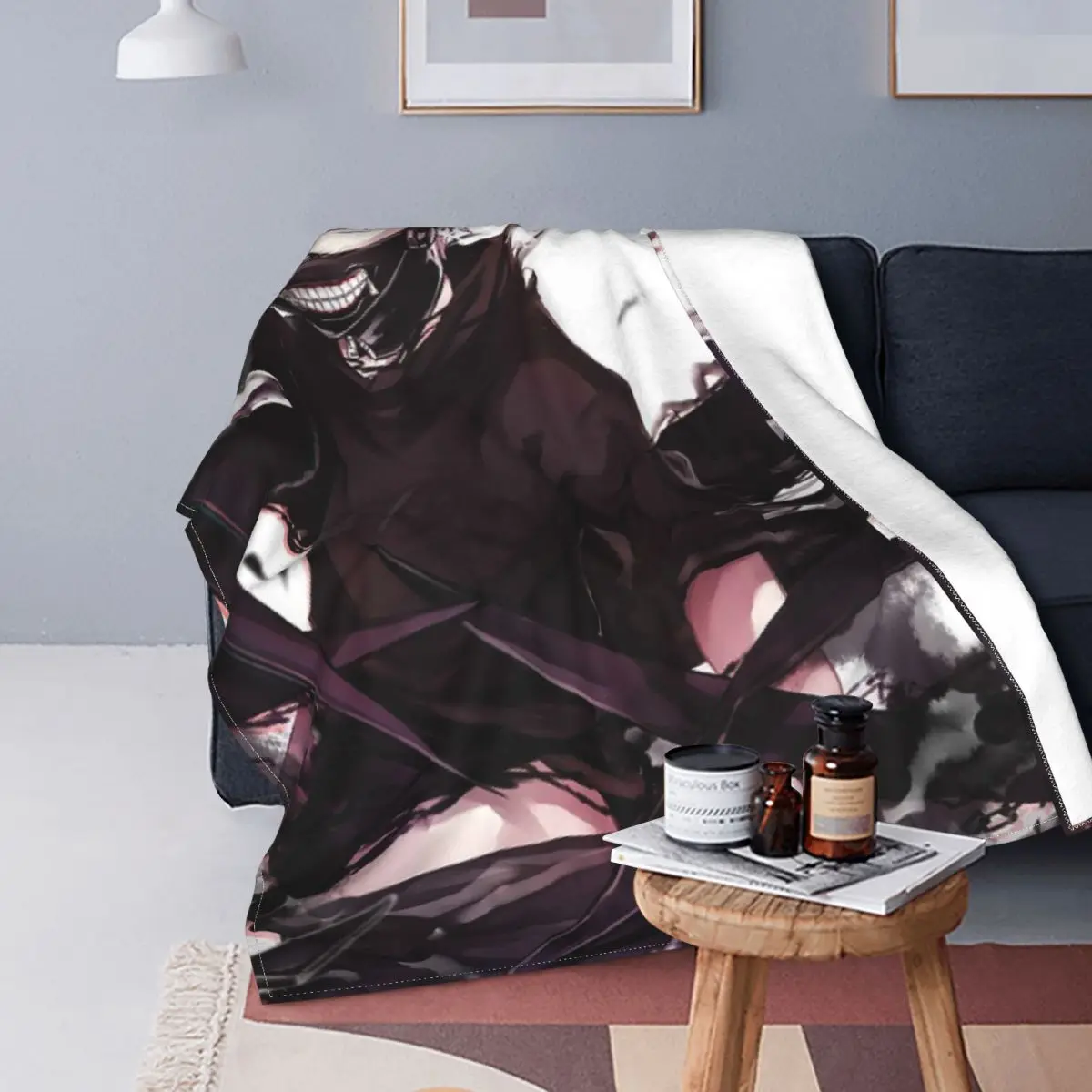 

Tokyo Ghou Blankets Flannel Printed Ken Kaneki Bloody Breathable Super Warm Throw Blankets for Bedding Couch Bedding Throws