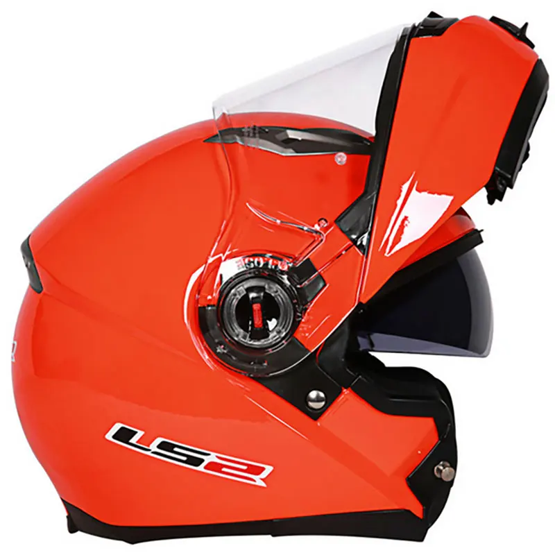 LS2 FF370 бездорожье Флип Полный уход за кожей лица Мотокросс Мотоцикл мото Шлем Capacete каско с двойной щит козырек ECE - Цвет: Orange