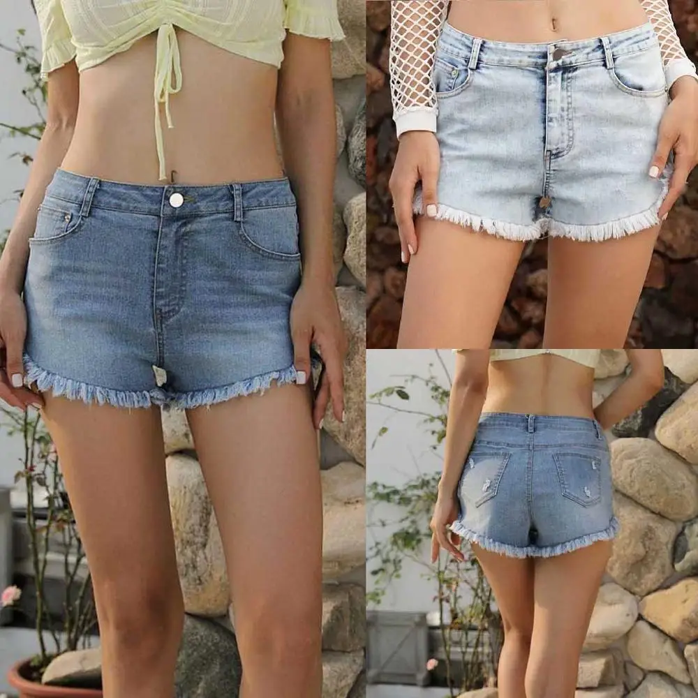 

Uwardrobe 2019 Denim Shorts For Women Short Jeans Sexy Womens High Waist jeans Shorts Streetwear Plus Size ED