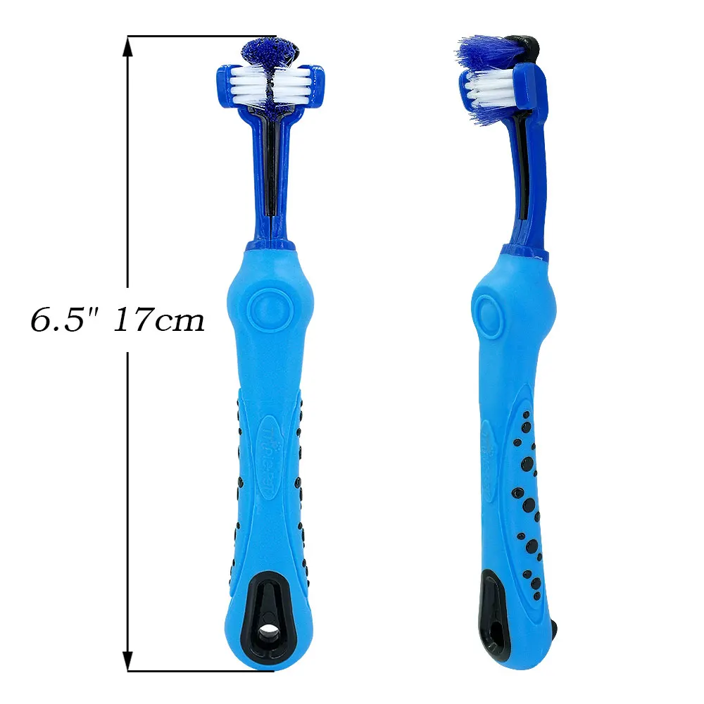 

Dog Toothbrush Soft Pet Cat Toothbrush withThree Sided Dogs Rubber Tooth Brush Bad Breath Tartar Teeth Tool Pet Accessories