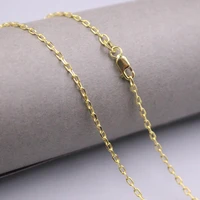 real 18k yellow gold necklace width 1 8mm oblong rolo link chain 23 62l about 2 52g for woman