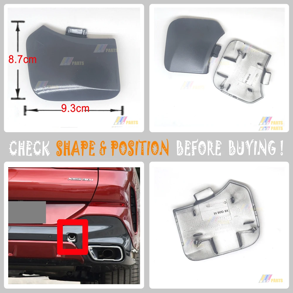 

For 20-22 BMW X6 M SPORT G06 30 40 M50 30dX 30iX 40iX M50dX M50iX REAR TOW COVER 51128069967