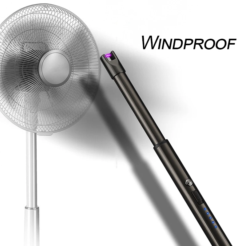 Безопасные длинные электрические зажигалки ветрозащитные беспламенные для