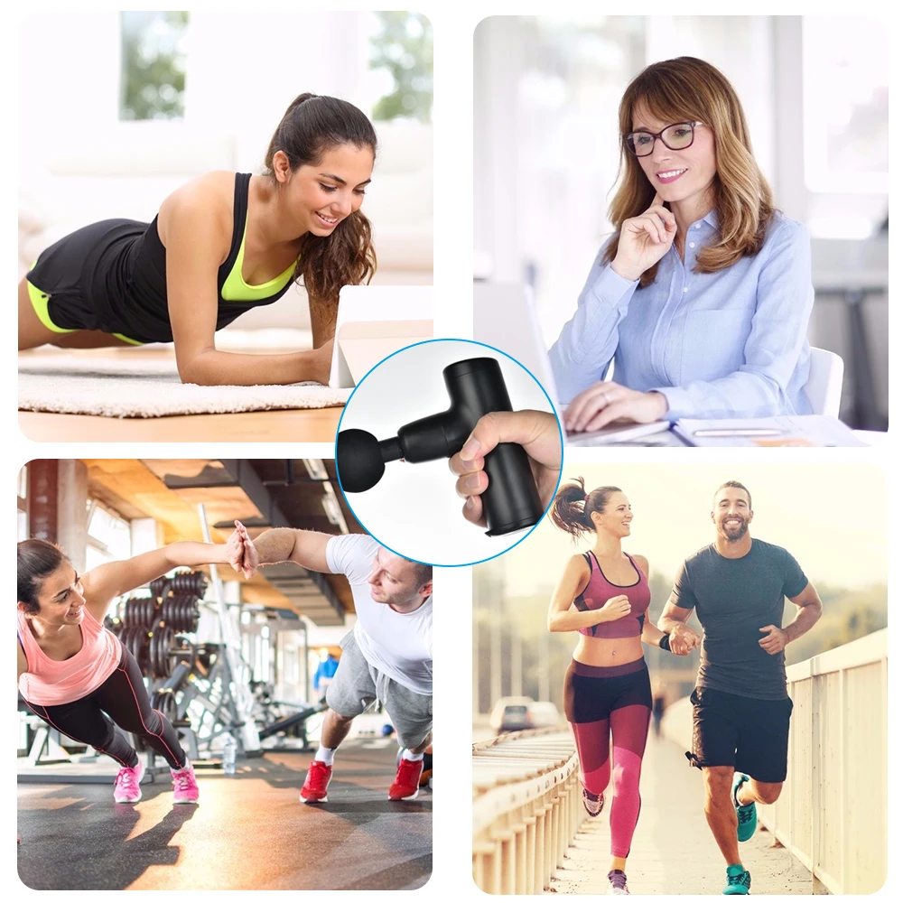 Электрический массажный пистолет мощный глубокий для тканей массажер мышц и