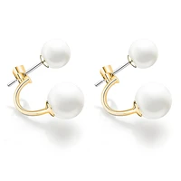 women imitation pearl stud earring jewelry full double star models ball earrings after hanging wedding accessories